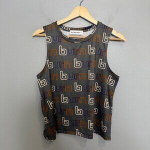 BURN BOOT CAMP crop logo muscle tank in gray size M